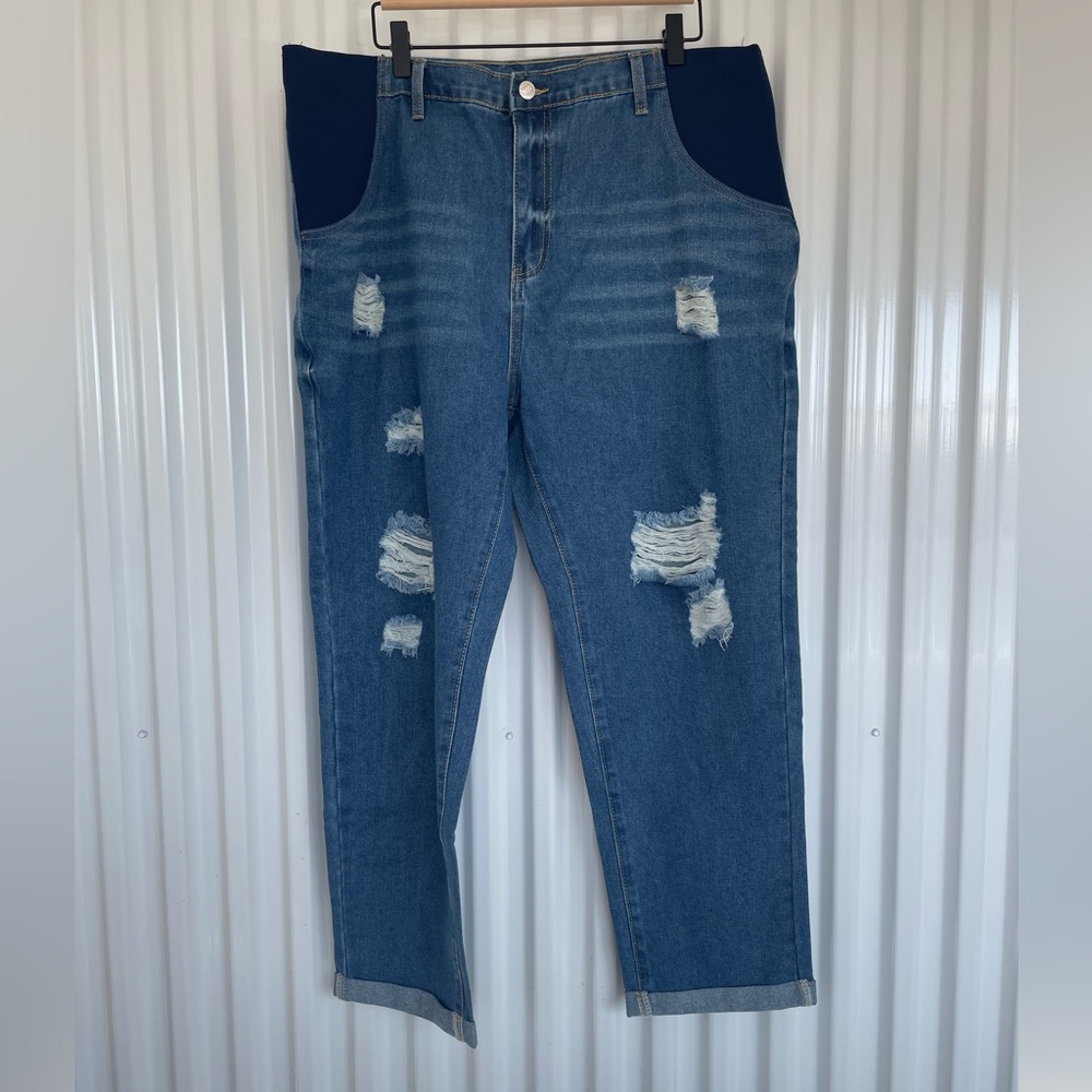Distressed Blue Jeans